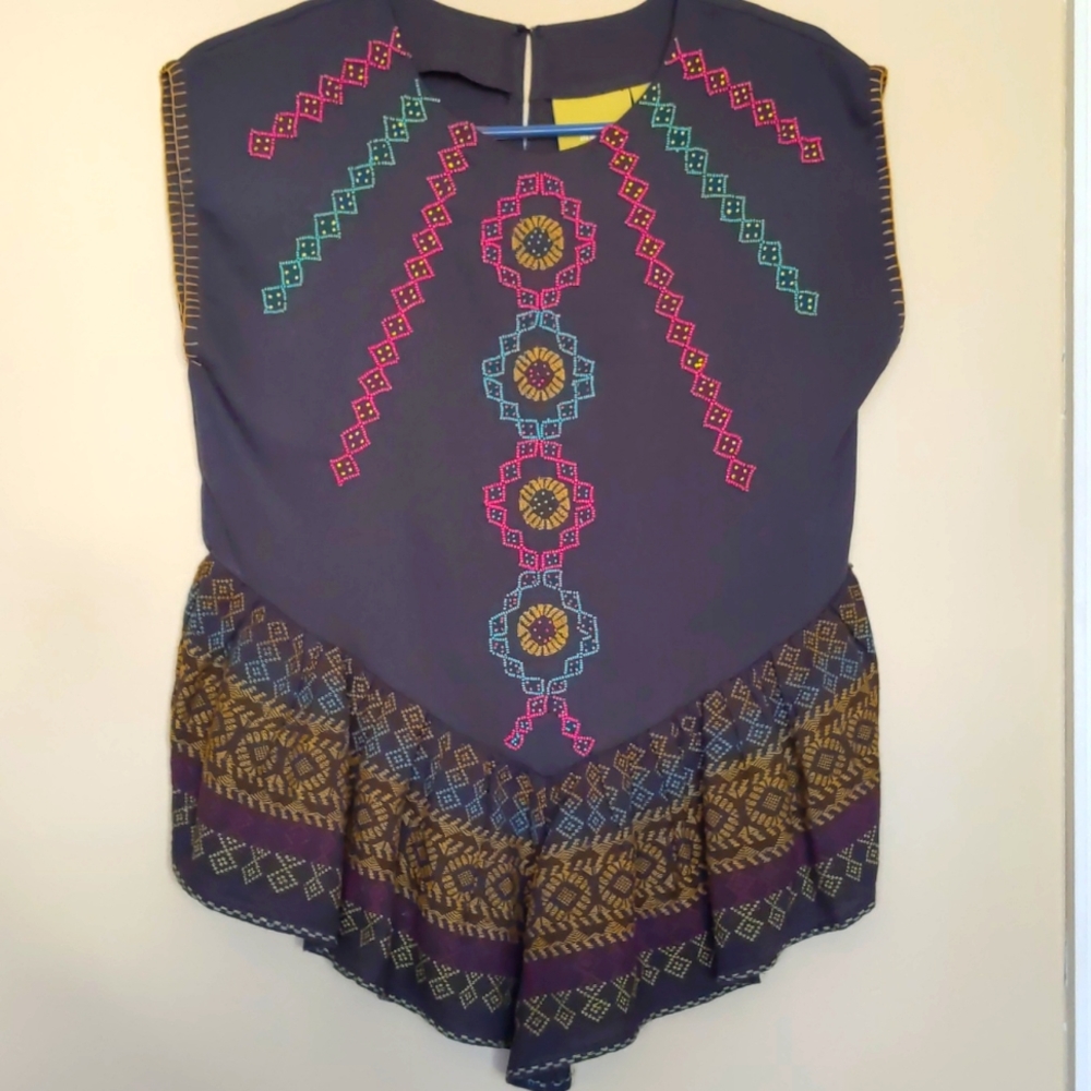 Maeve Anthropologie Beaded Blouse